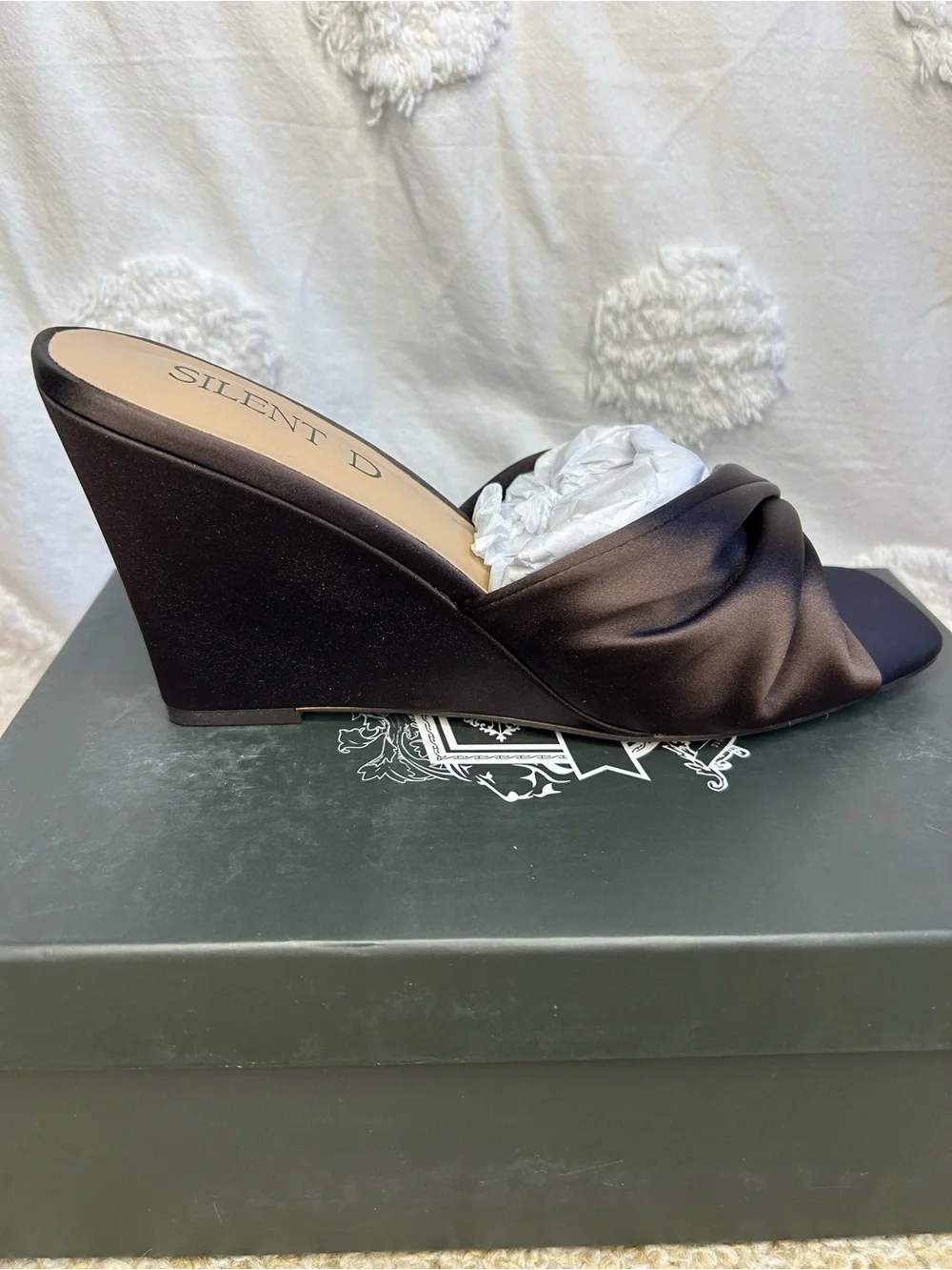 Anthropologie Silent D Katia Wedges Satin